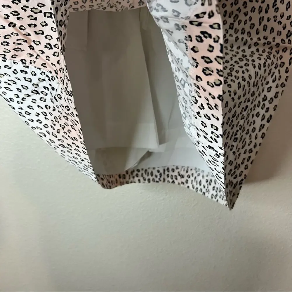 Golfino cheetah animal leopard print pleated Ed front skirt skort 12